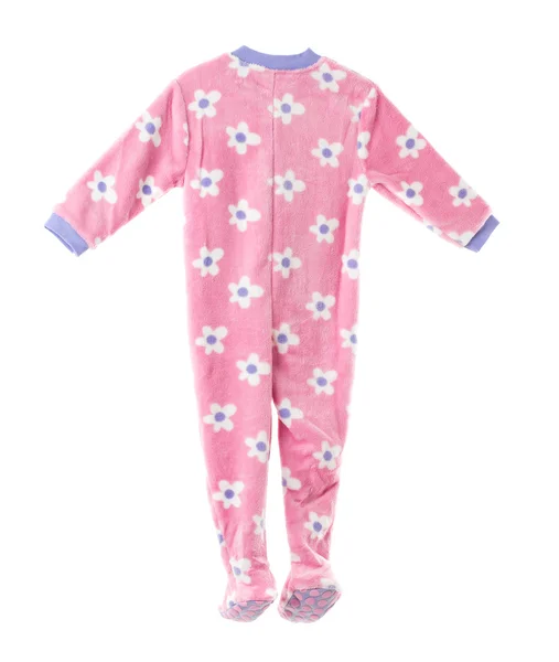 Roze fleece pyjama met bloemmotief. — Stockfoto