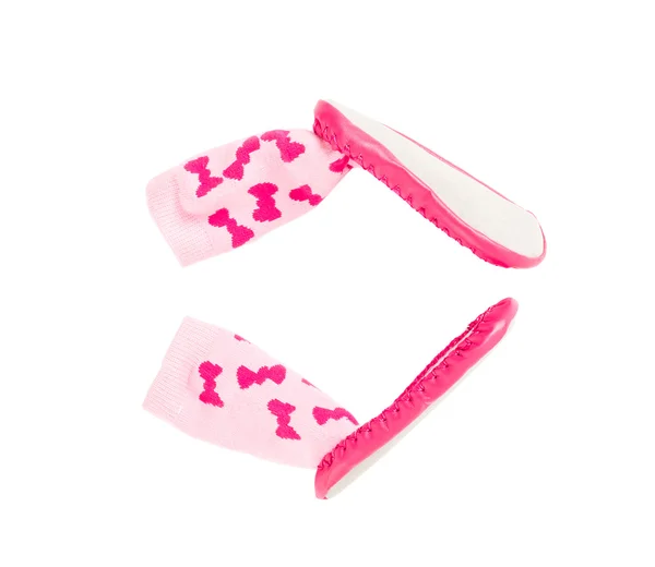 赤ちゃんのためのピンクの柔らかい靴. — ストック写真