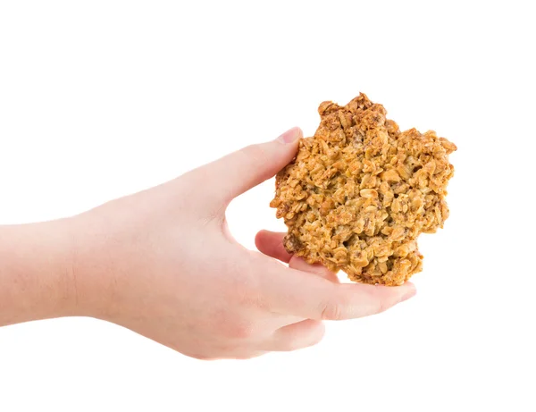 El tutma lezzetli yulaf ezmesi kurabiye. — Stok fotoğraf