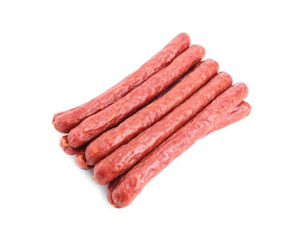 Tasty smoked beef sausages. — Stock Photo, Image