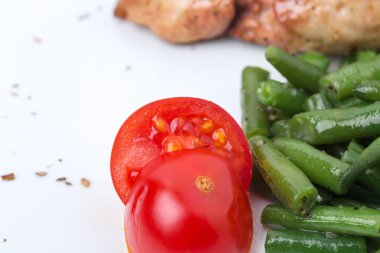 Lezzetli kızarmış domuz filetosu.