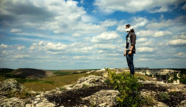 Adam vaping elektronik sigara.