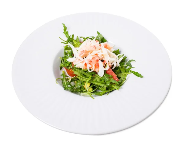 Kar Yengeç Salatası pomelo ve roka. — Stok fotoğraf