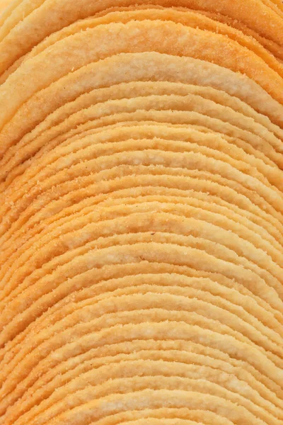 Gold Background Potato Chips Close — Stock Photo, Image