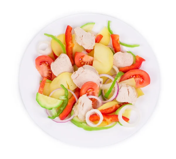 Warm meat salad with vegetables — Stock Photo, Image