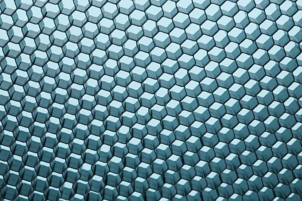 Honeycomb grid against blue — Stock Photo, Image