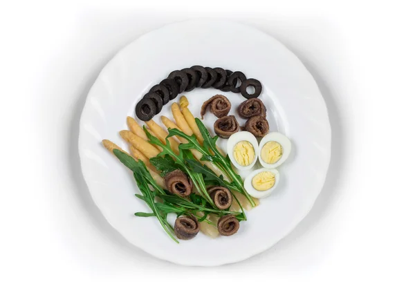 Sałatka z anchois i szparagami — Zdjęcie stockowe