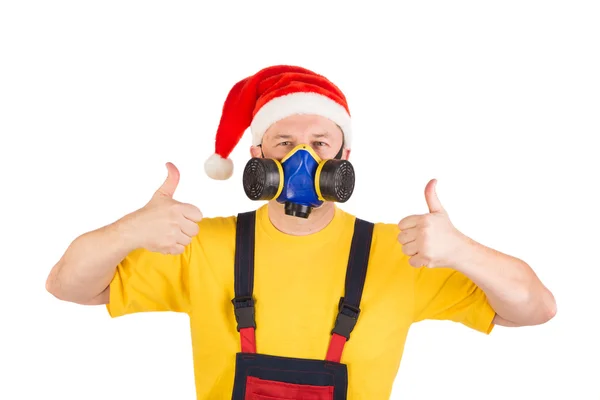 Worker in gas mask — Stock Photo, Image