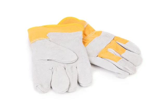 Construction gloves yellow white. — Stock Photo, Image