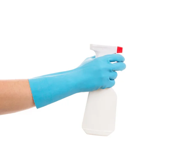 Hand holds spray bottle. — Stock Photo, Image