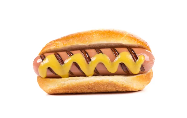 Hot dog bread and sausage — Stock Photo, Image