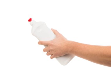 plastik şişe tutan el