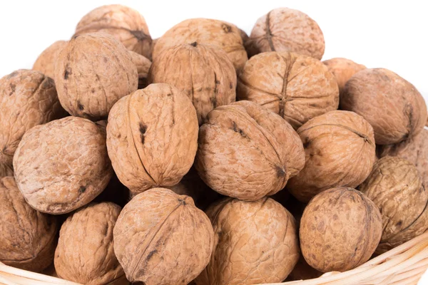 Walnuts on basket — Stock Photo, Image