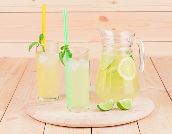 Glass pitcher with lemonade. — Stock Photo, Image