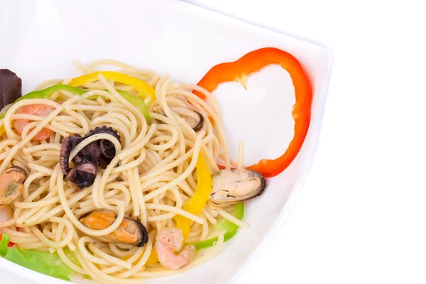 Pasta mit Meeresfrüchten. — Stockfoto