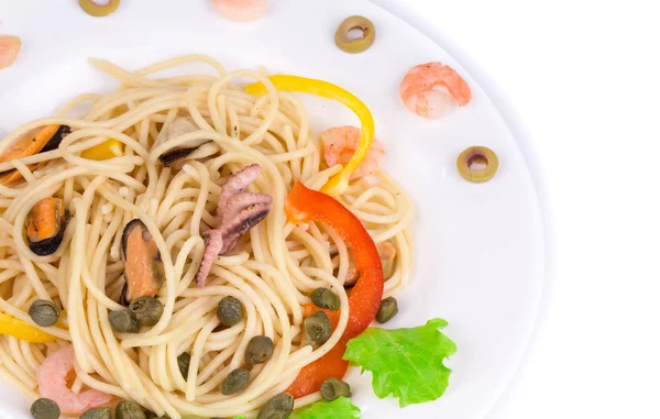 Pasta med skaldjur. — Stockfoto