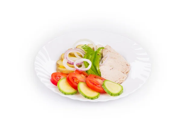 Warm meat salad — Stock Photo, Image