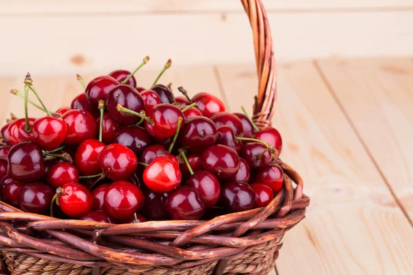 Cherries in basketry — Stock Photo, Image