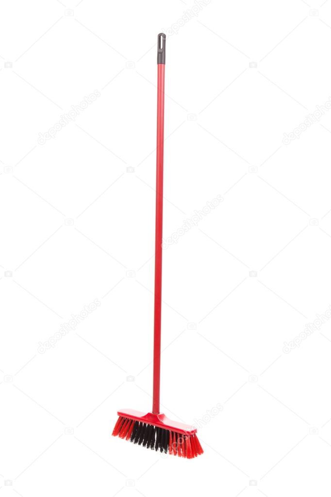 red black broom
