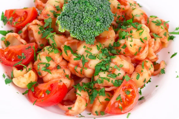 Pasta penne rigate with tomato sauce. — Stock Photo, Image