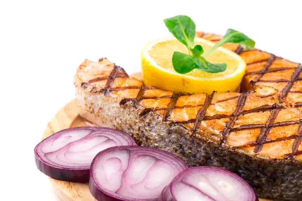 Grilled steak of salmon — Stock Photo, Image