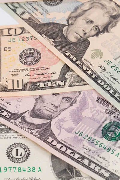 Billetes de dólar diferentes —  Fotos de Stock