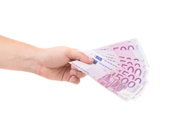 Hand met eurobiljetten. — Stockfoto