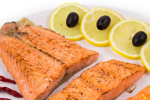 Gegrilde zalm — Stockfoto