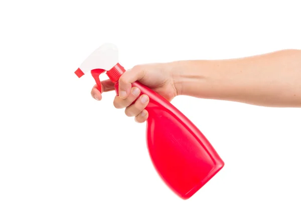 Hand hält Sprühflasche. — Stockfoto