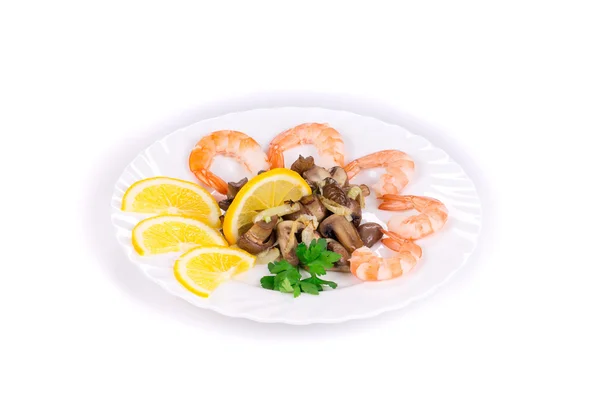 Ensalada de camarones con setas . — Foto de Stock