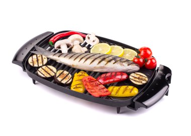 ızgara sebzeli ızgara levrek.