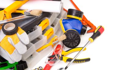 Çeşitli çalışma donanımları. Yakın çekim.