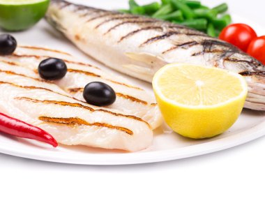 Pangasius ve deniz levreği kapat.