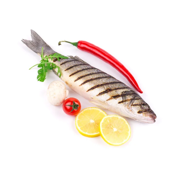 Grilled seabass fish. — Stock Photo, Image