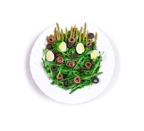 Salade van asperges met ansjovis. — Stockfoto