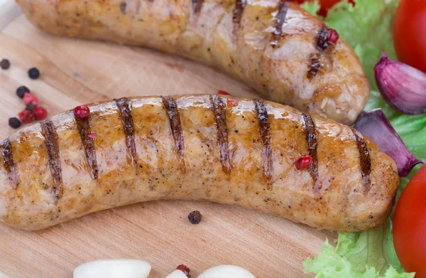 Sausages with onion — Stock Photo, Image