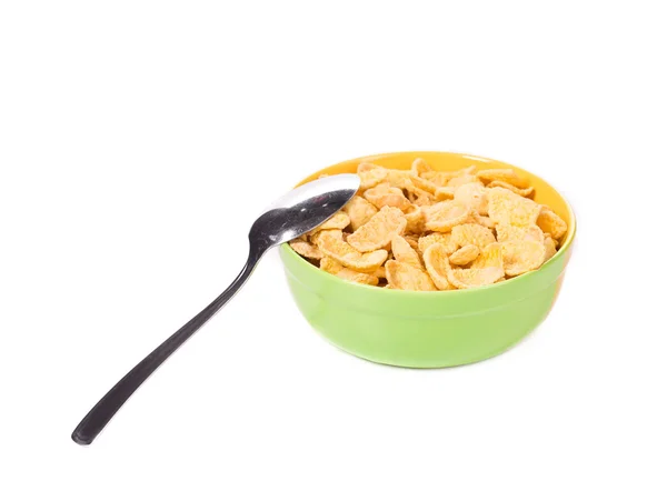 Bowl of corn flakes — Stock Photo, Image