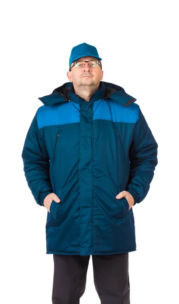 Muž v zimních pracovních oděvů. — Stock fotografie