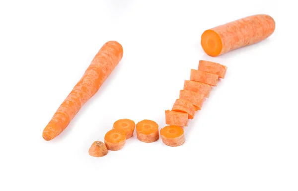 Свіжа морква і скибочки . — стокове фото