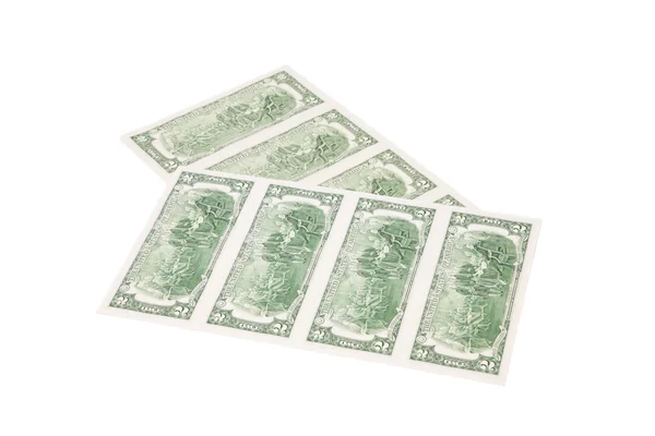 Twee-dollarbiljetten. — Stockfoto