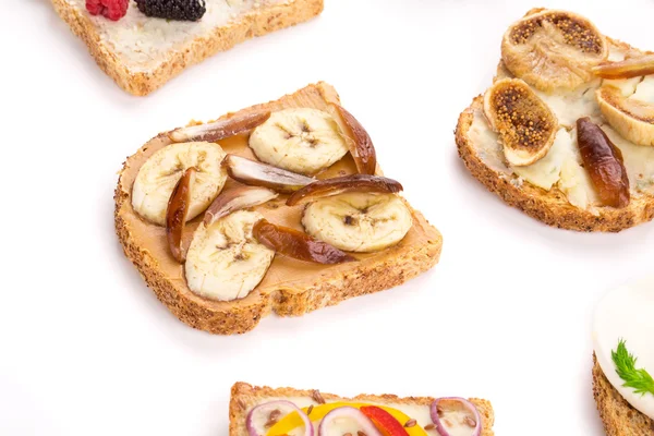 Healthy fruit sandwiches — Stock Photo, Image