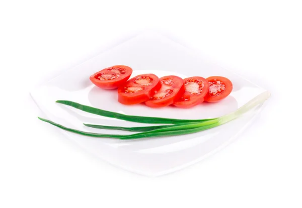 Tomate y cebolla de primavera —  Fotos de Stock