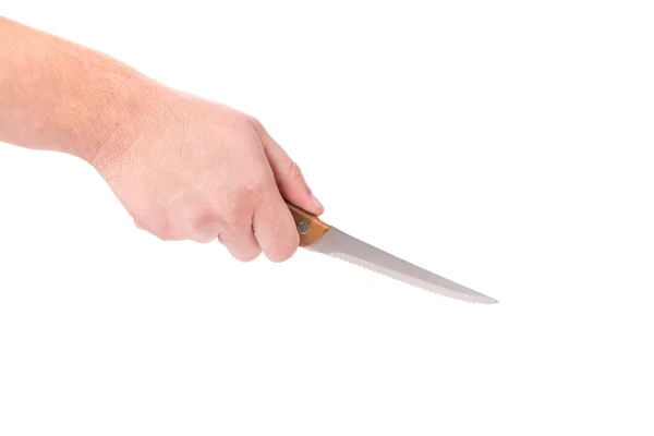 Ruka drží nůž. — Stock fotografie