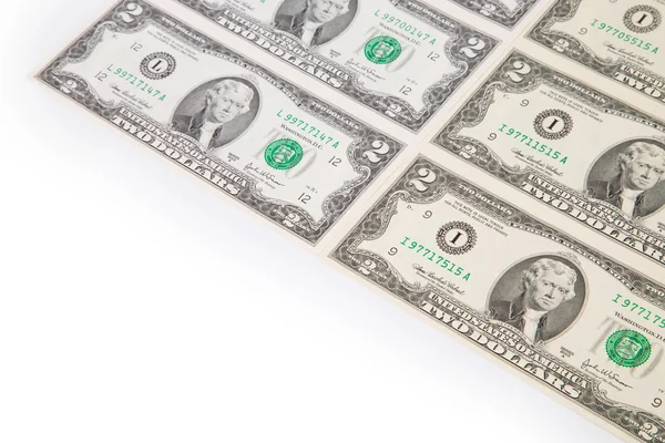 Two-dollar bills. — Stock Photo, Image