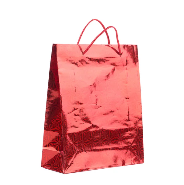 Sac en papier cadeau rouge . — Photo