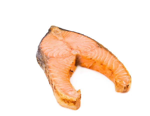 Crispy grilled salmon steak. — Stock Photo, Image