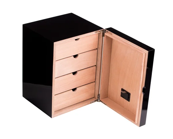 Öppnade humidor isolerade — Stockfoto