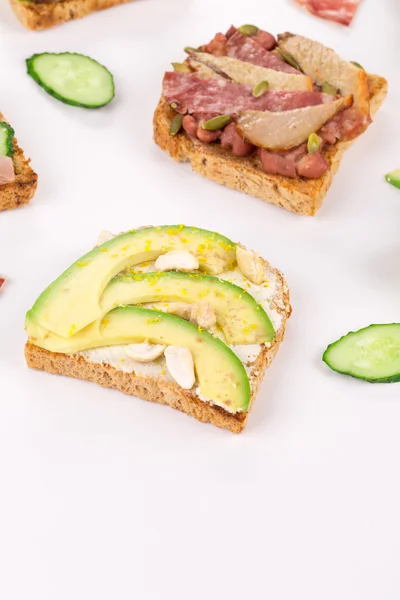 Close up of delicious sandwiches — Stock Photo, Image