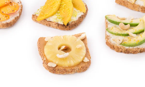 Healthy fruit sandwiches — Stock Photo, Image