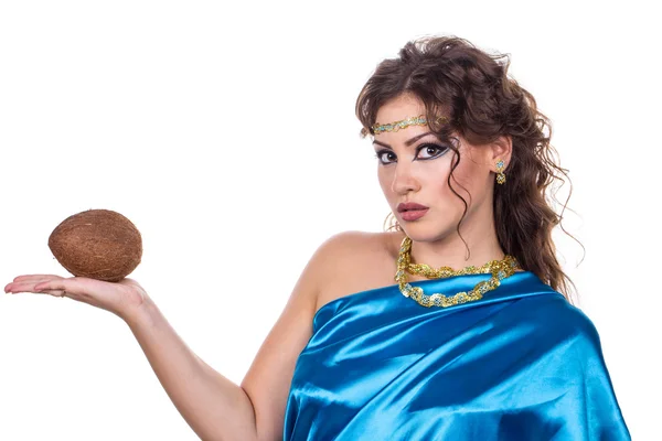 Egyptian Style Woman with coconut — Stock Photo, Image